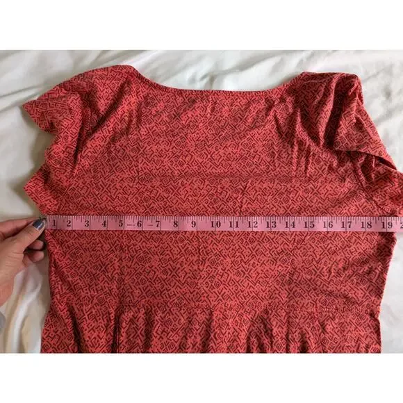 Toad&Co Burnt Orange Drop Waist Dress Organic Cotton Tencel Sustainable Large - Picture 4 of 5